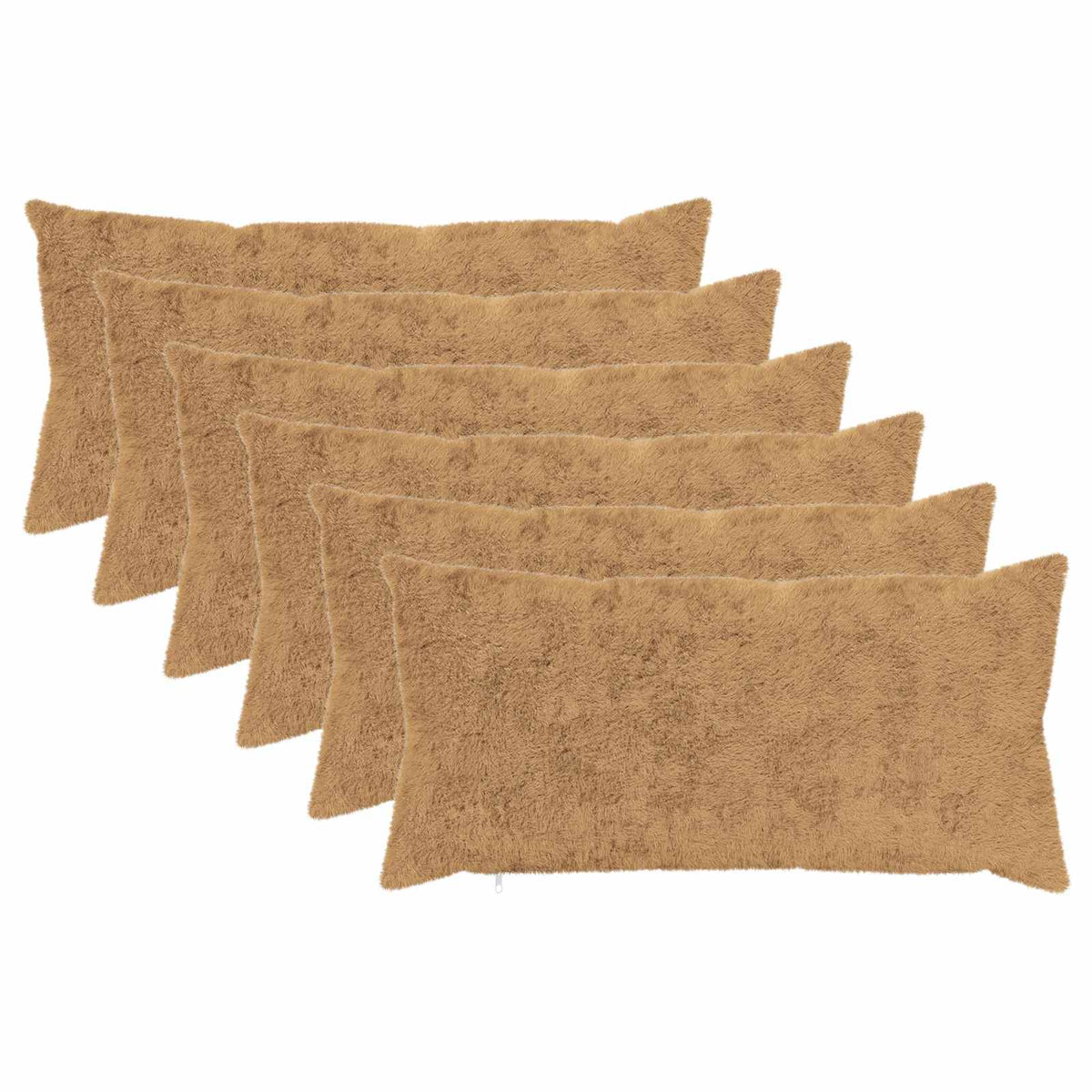 Vidaxl kussensloop 6 st heerlen taupe 40 x 70 cm nep konijnenbont