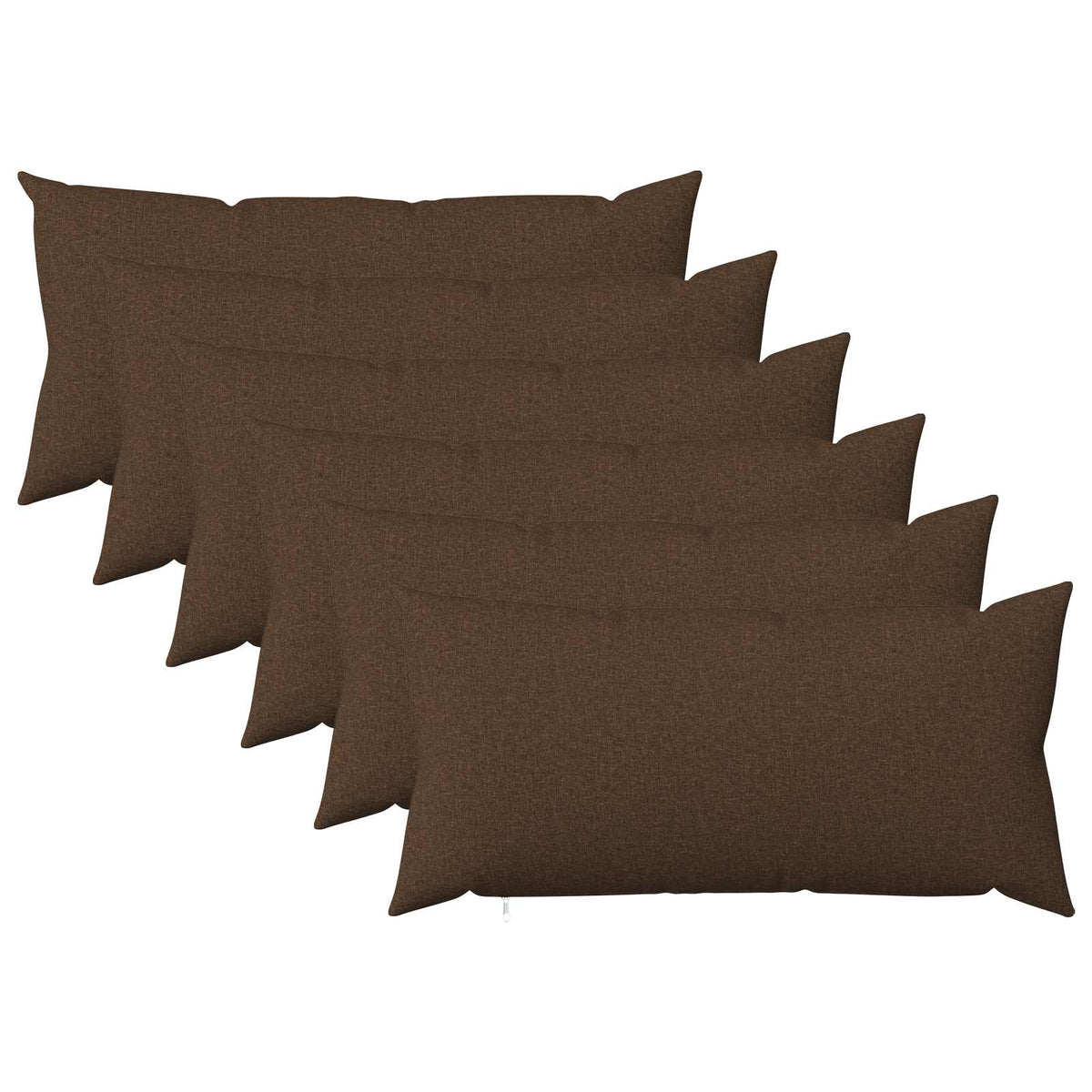 Vidaxl kussensloop 6 st heerlen bruin 40 x 80 cm stof