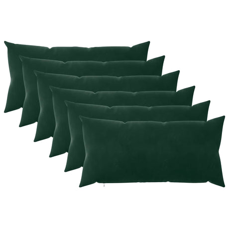 Vidaxl kussensloop 6 pcs heerlen donkergroen 40 x 80 cm fluweel