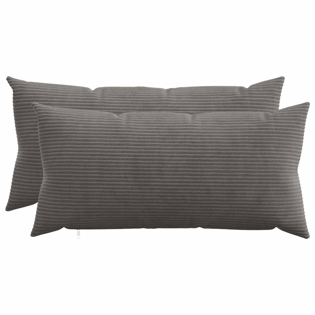 Vidaxl kussensloop 2 pcs heerlen donkergrijs 40 x 80 cm corduroy