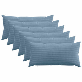 Vidaxl kussensloop 6 pcs heerlen blauw 40 x 80 cm corduroy
