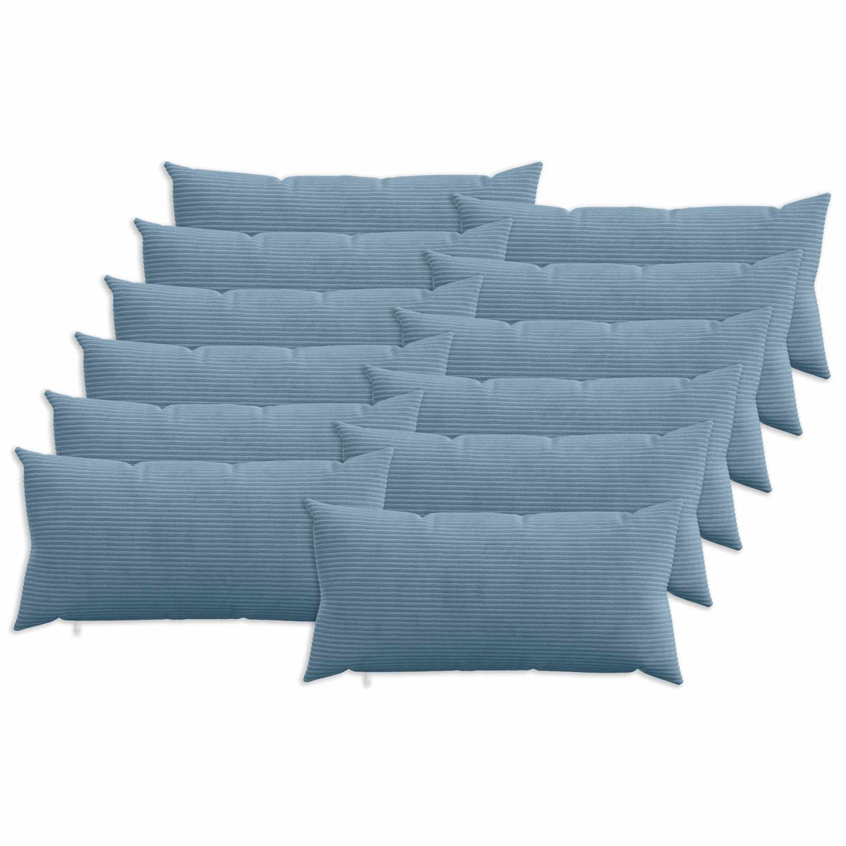 Vidaxl kussensloop 12 pcs heerlen blauw 40 x 80 cm corduroy