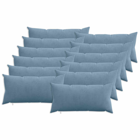 Vidaxl kussensloop 12 pcs heerlen blauw 40 x 80 cm corduroy