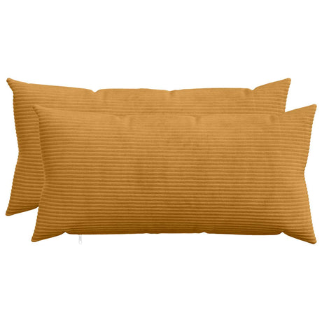 Vidaxl kussensloop 2 st heerlen geel 40 x 80 cm corduroy