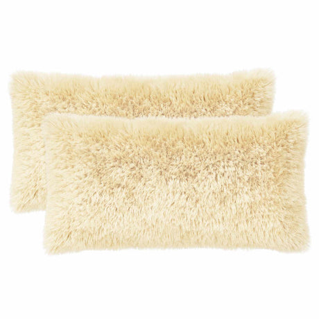Vidaxl kussensloop 2 pcs heerlen crèmekleurig 40 x 80 cm pv fleece