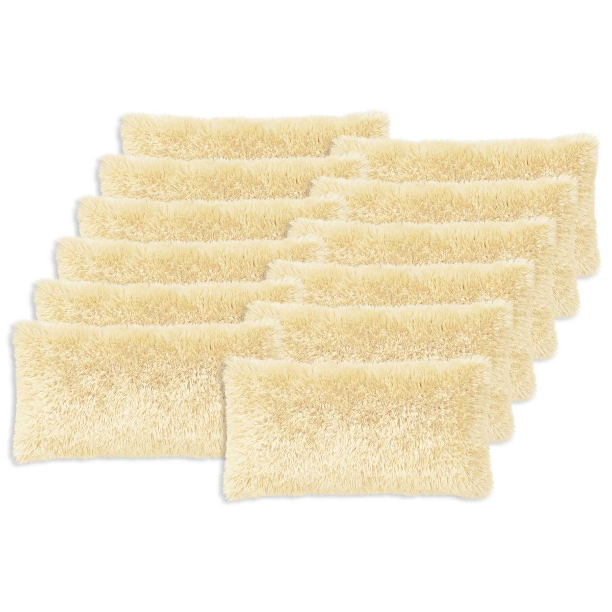 Vidaxl kussensloop 12 pcs heerlen crèmekleurig 40 x 80 cm pv fleece