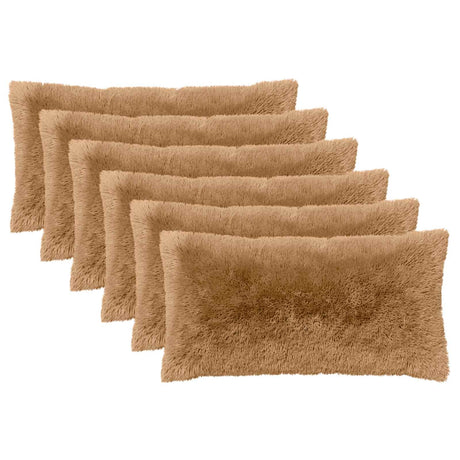 Vidaxl kussensloop 6 pcs heerlen taupe 40 x 80 cm pv fleece