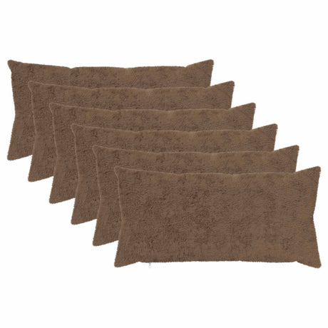 Vidaxl kussensloop 6 st heerlen licht bruin 40 x 80 cm