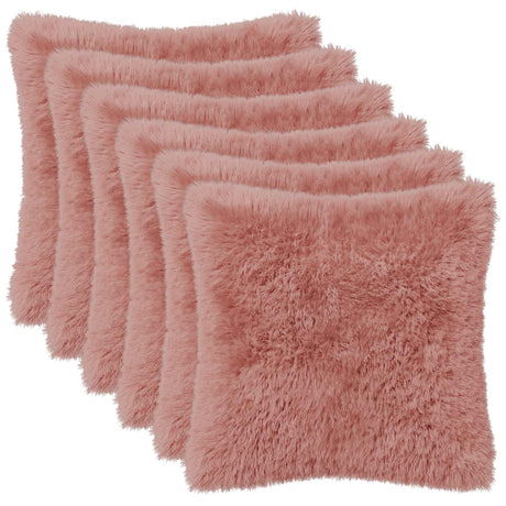 Vidaxl kussensloop 6 pcs heerlen roze 45 x 45 cm pv fleece