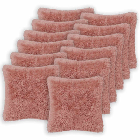 Vidaxl kussensloop 12 pcs heerlen roze 45 x 45 cm pv fleece