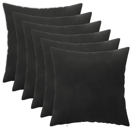 Vidaxl kussensloop 6 pcs heerlen zwart 50 x 50 cm fluweel