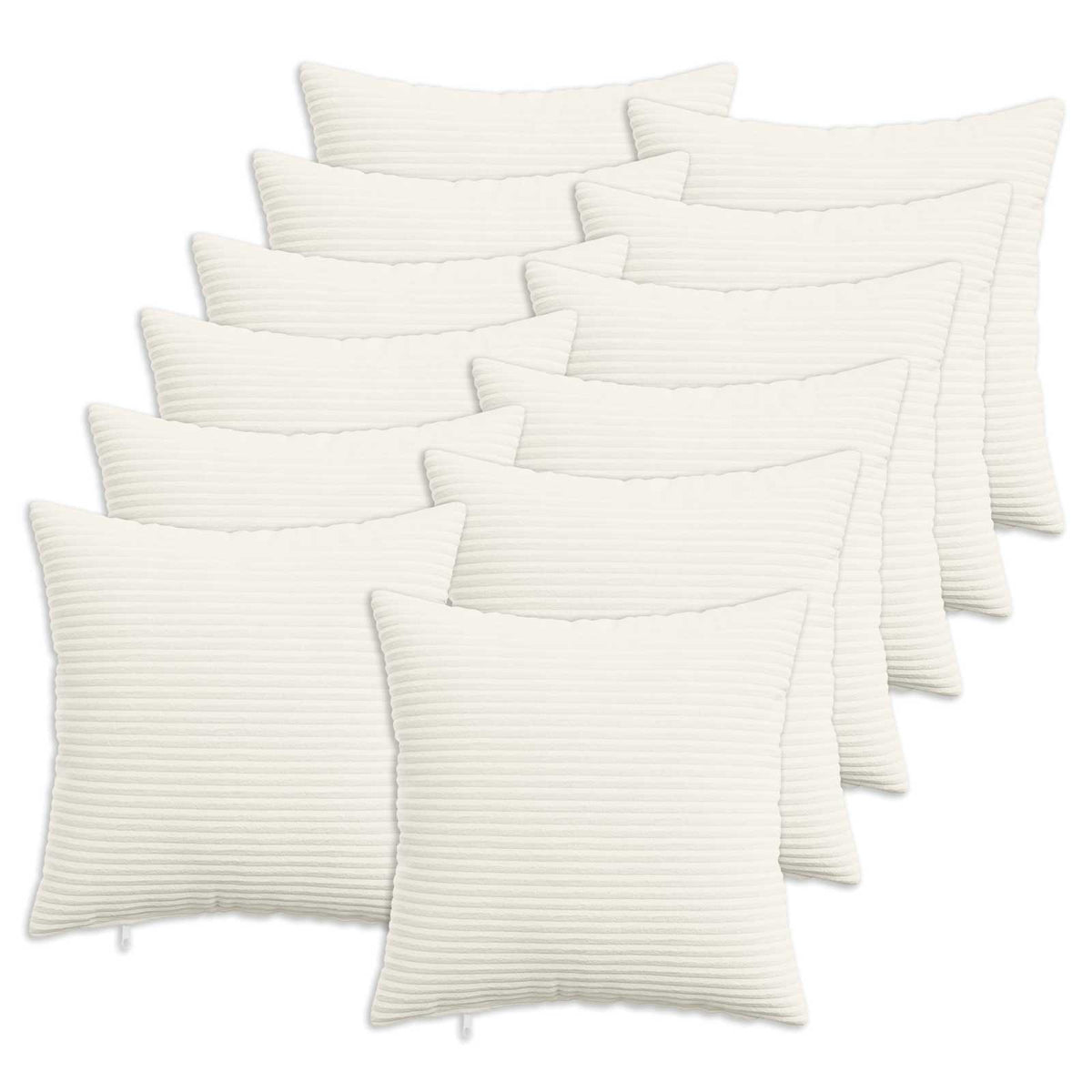 Vidaxl kussensloop 12 pcs heerlen crèmekleurig 50 x 50 cm corduroy
