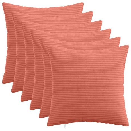 Vidaxl kussensloop 6 pcs heerlen rood-oranje 50 x 50 cm corduroy