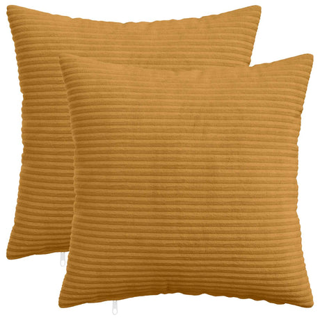 Vidaxl kussensloop 2 pcs heerlen geel 50 x 50 cm corduroy