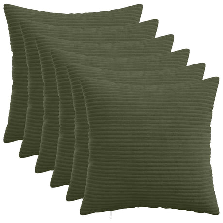 Vidaxl kussensloop 6 pcs heerlen groen 50 x 50 cm corduroy