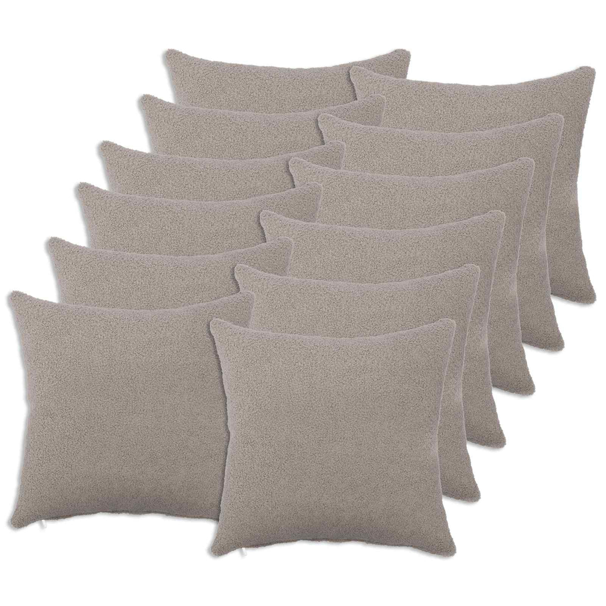 Vidaxl kussensloop 12 pcs heerlen lichtgrijs 50 x 50 cm bouclé