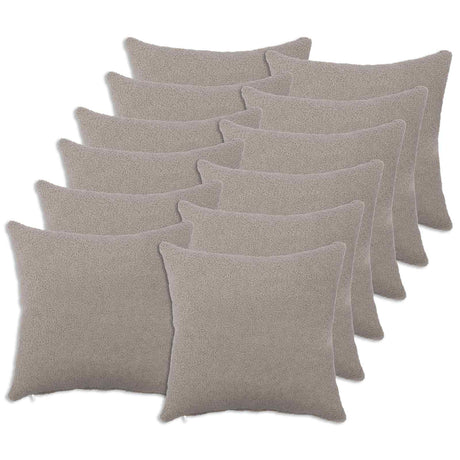 Vidaxl kussensloop 12 pcs heerlen lichtgrijs 50 x 50 cm bouclé