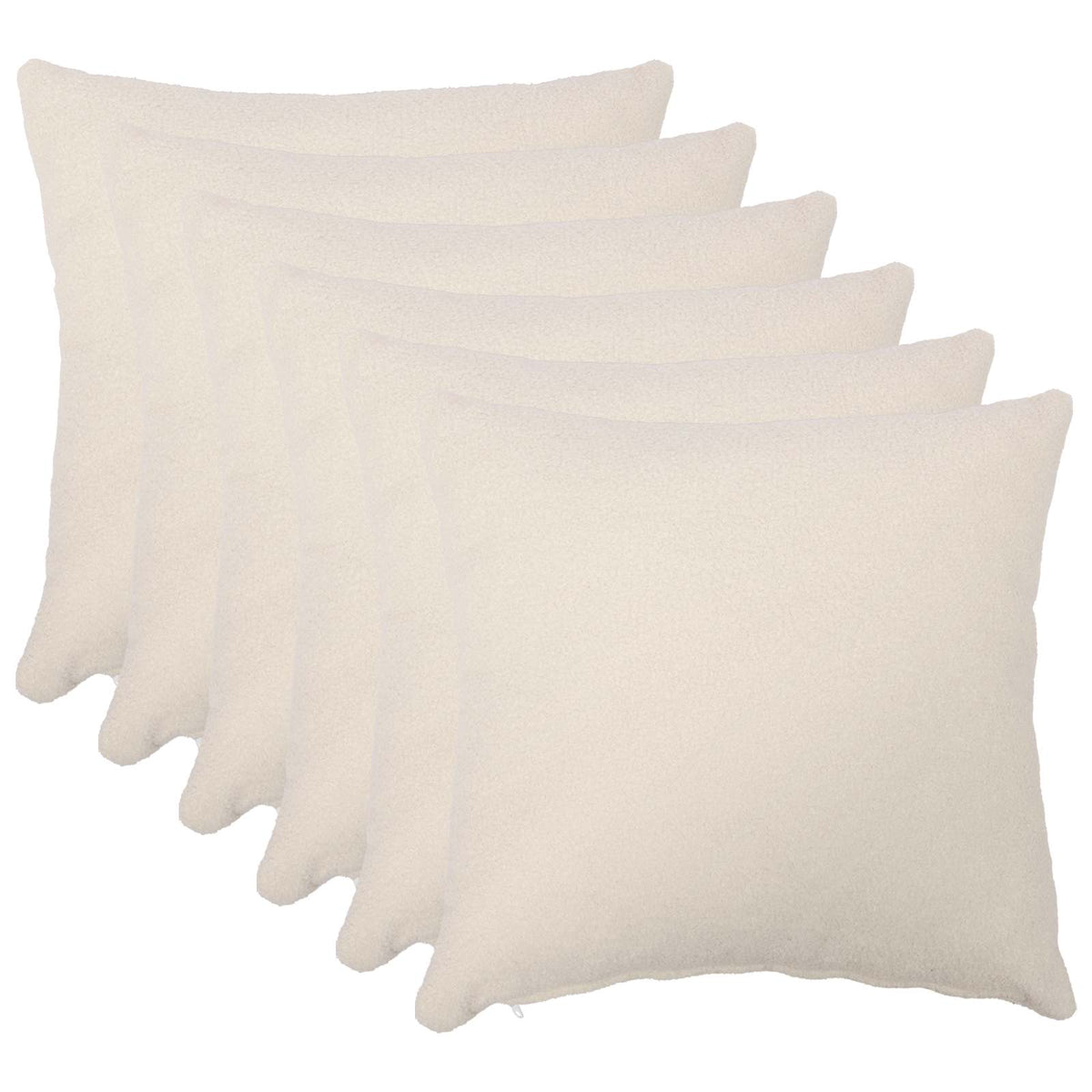 Vidaxl kussensloop 6 pcs heerlen crèmekleurig 50 x 50 cm bouclé