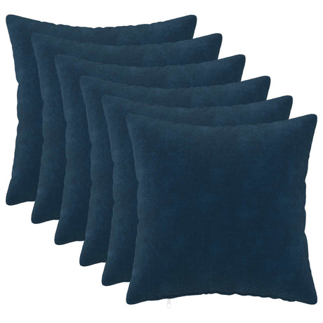 Vidaxl kussensloop 6 pcs heerlen blauw 50 x 50 cm microfiber fleece