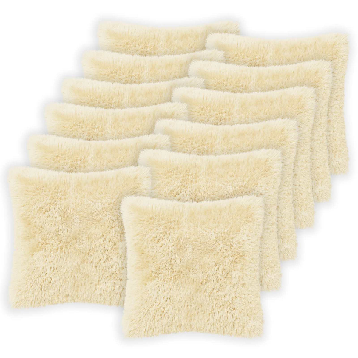 Vidaxl kussensloop 12 pcs heerlen crèmekleurig 50 x 50 cm pv fleece