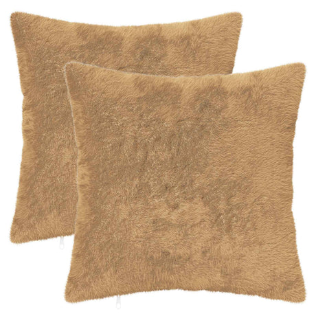 Vidaxl kussensloop 2 st heerlen taupe 50 x 50 cm nep konijnenbont
