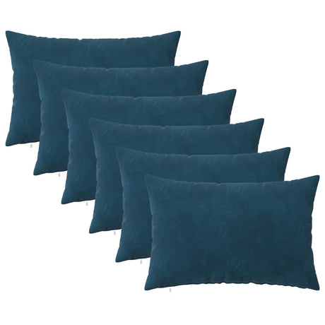 Vidaxl kussensloop 6 pcs heerlen blauw 50 x 70 cm fluweel