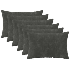 Vidaxl kussensloop 6 st heerlen antraciet 50 x 70 cm microfiber fleece