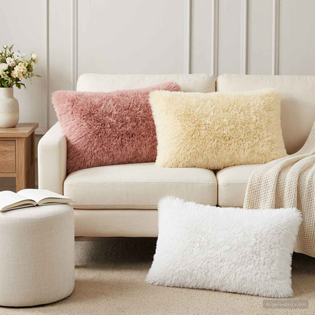 Vidaxl kussensloop 2 pcs heerlen crèmekleurig 50 x 70 cm pv fleece