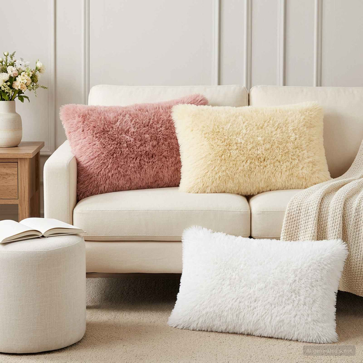 Vidaxl kussensloop 6 pcs heerlen roze 50 x 80 cm pv fleece