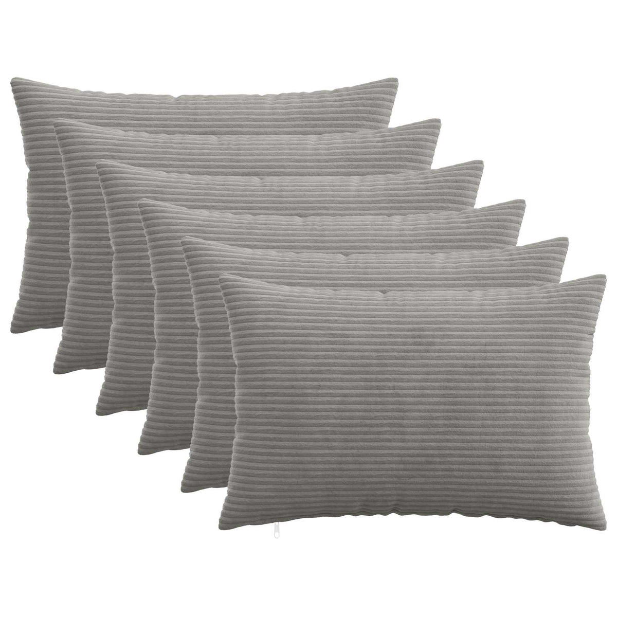 Vidaxl kussensloop 6 pcs heerlen lichtgrijs 50 x 75 cm corduroy
