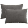 Vidaxl kussensloop 2 pcs heerlen donkergrijs 50 x 75 cm corduroy