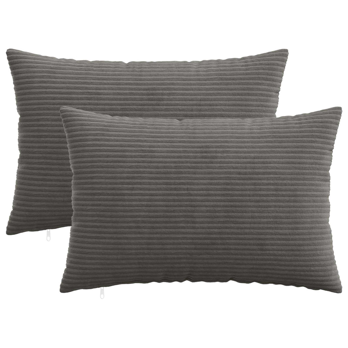 Vidaxl kussensloop 2 pcs heerlen donkergrijs 50 x 75 cm corduroy