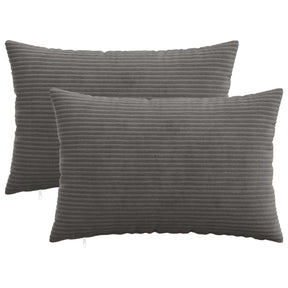 Vidaxl kussensloop 2 pcs heerlen donkergrijs 50 x 75 cm corduroy