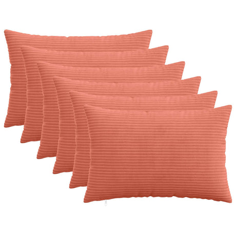 Vidaxl kussensloop 6 pcs heerlen rood-oranje 50 x 75 cm corduroy