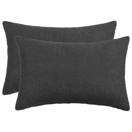 Vidaxl kussensloop 2 pcs heerlen donkergrijs 50 x 75 cm bouclé