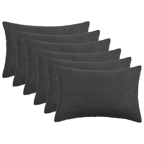 Vidaxl kussensloop 6 pcs heerlen donkergrijs 50 x 75 cm bouclé