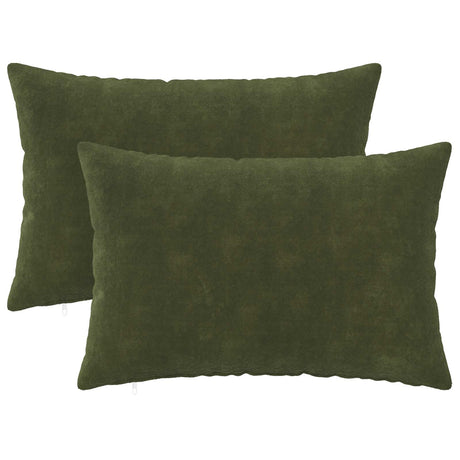 Vidaxl kussensloop 2 pcs heerlen groen 50 x 75 cm microfiber fleece