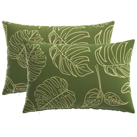 Vidaxl kussensloop 2 pcs heerlen bladontwerp 50 x 75 cm polyester