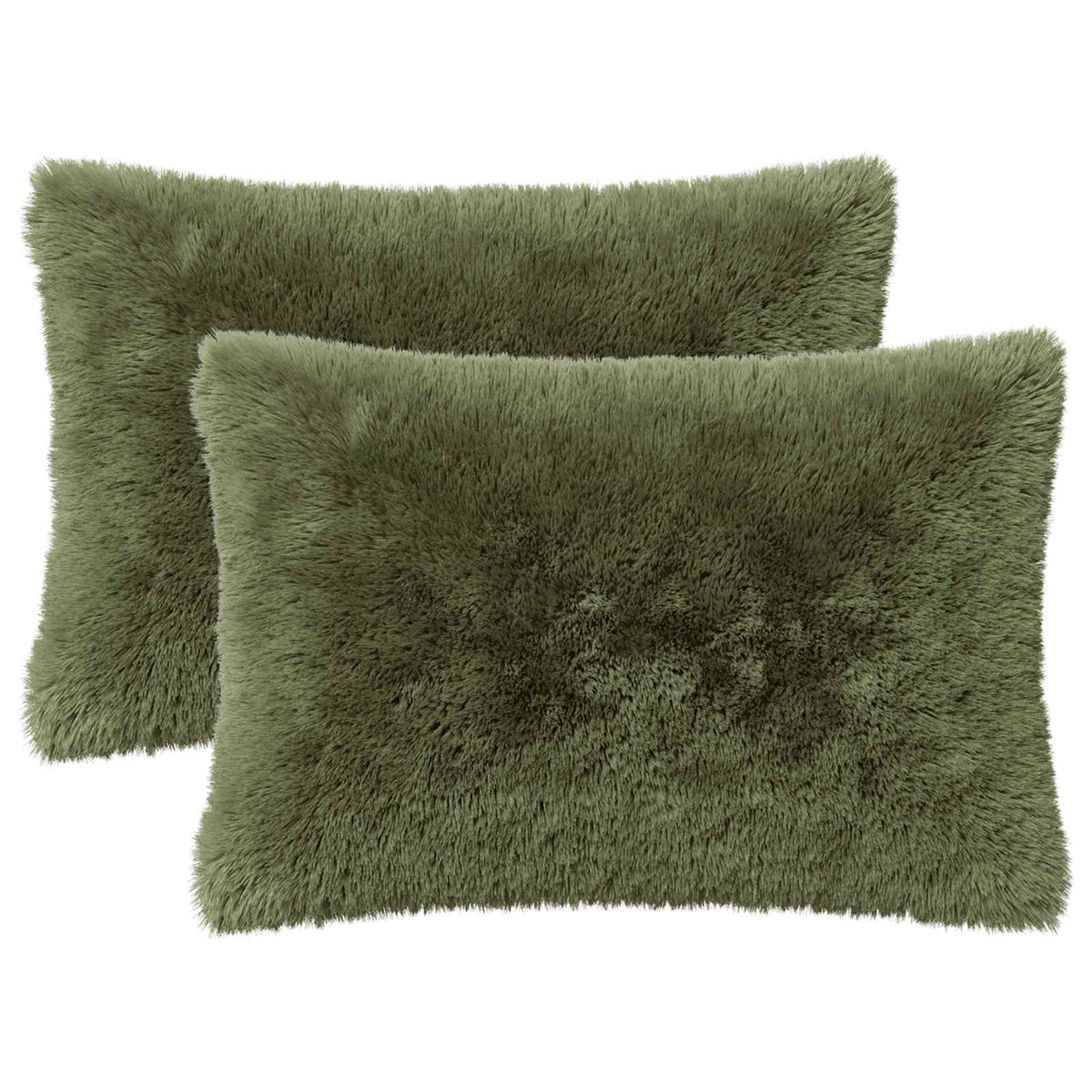 Vidaxl kussensloop 2 pcs heerlen groen 50 x 75 cm pv fleece