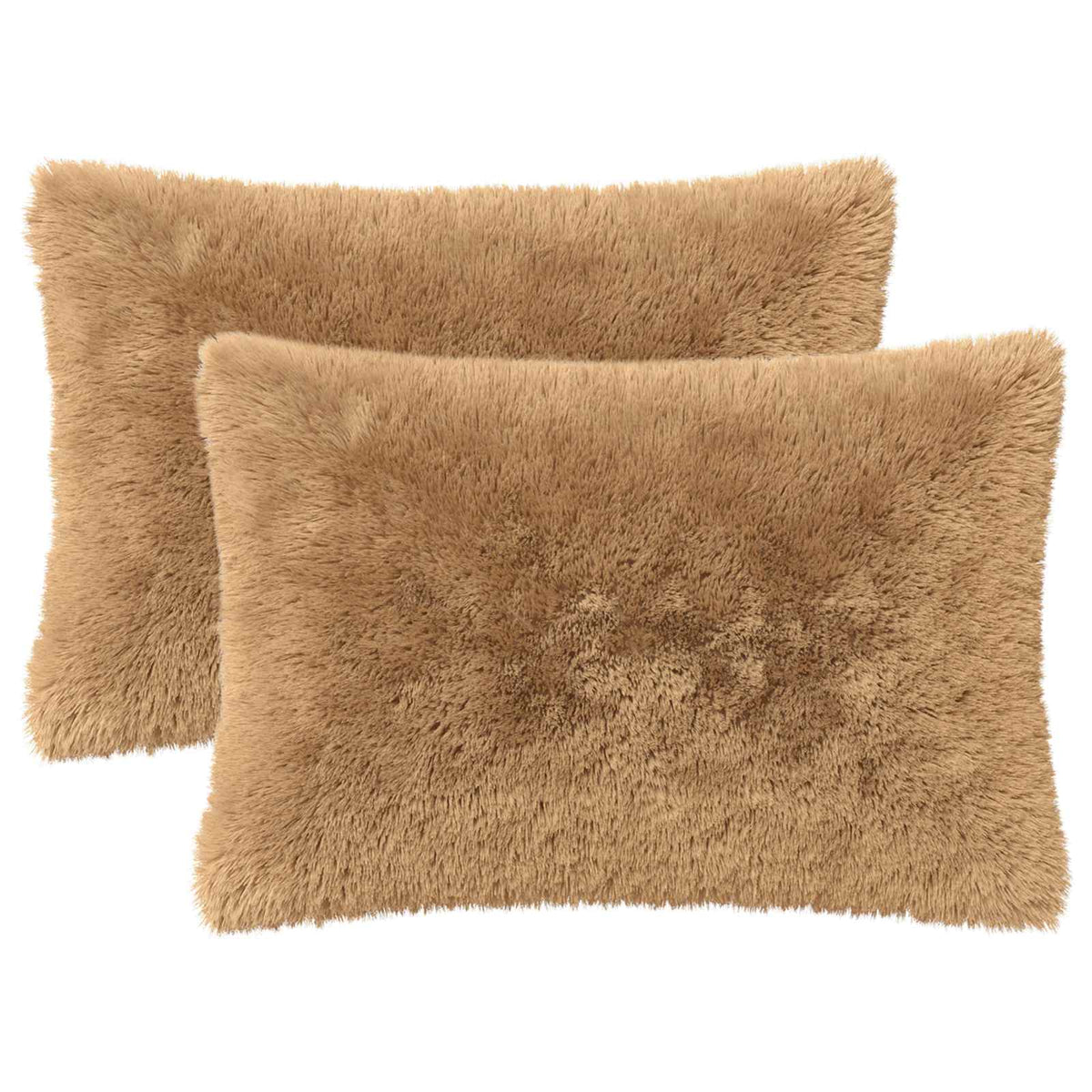 Vidaxl kussensloop 2 pcs heerlen taupe 50 x 75 cm pv fleece