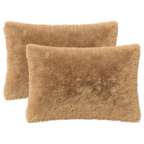 Vidaxl kussensloop 2 pcs heerlen taupe 50 x 75 cm pv fleece