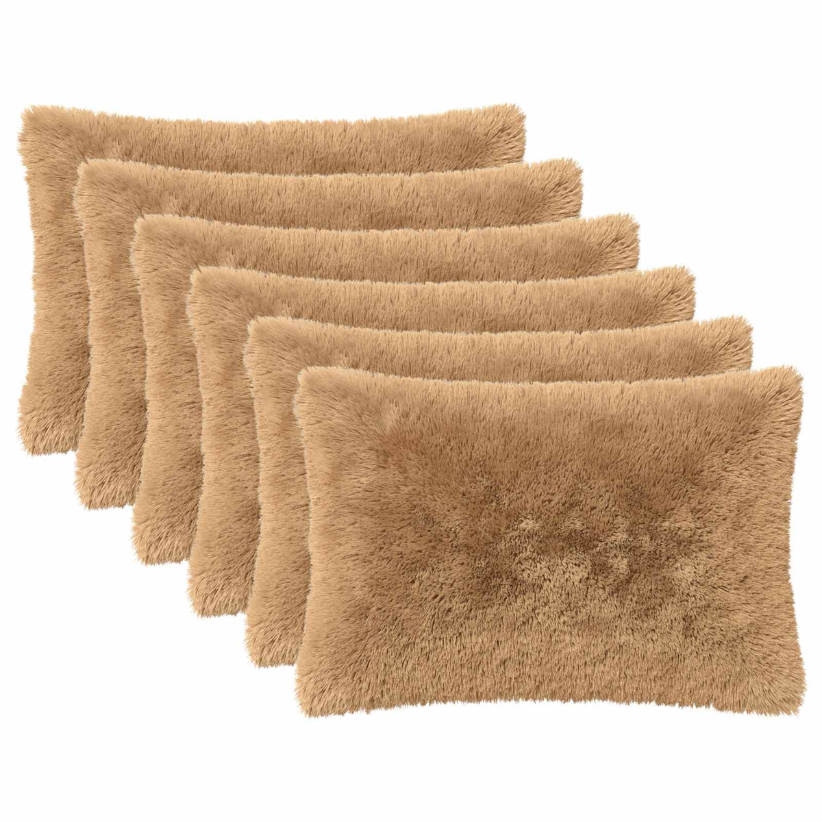 Vidaxl kussensloop 6 pcs heerlen taupe 50 x 75 cm pv fleece