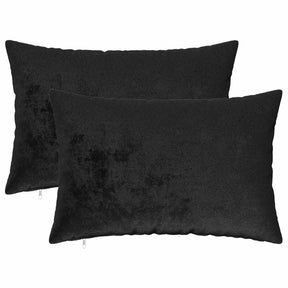 Vidaxl kussensloop 2 pcs heerlen zwart 50 x 75 cm flanel