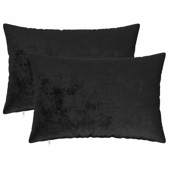 Vidaxl kussensloop 2 pcs heerlen zwart 50 x 75 cm flanel
