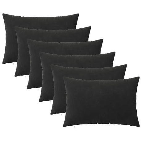 Vidaxl kussensloop 6 pcs heerlen zwart 50 x 80 cm fluweel