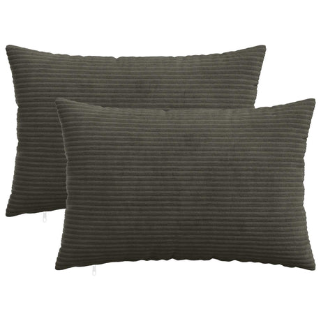 Vidaxl kussensloop 2 pcs heerlen antracietkleurig 50 x 80 cm corduroy