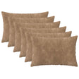 Vidaxl kussensloop 6 pcs heerlen taupe 50 x 80 cm microfiber fleece