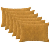 Vidaxl kussensloop 6 pcs heerlen geel 50 x 80 cm microfiber fleece