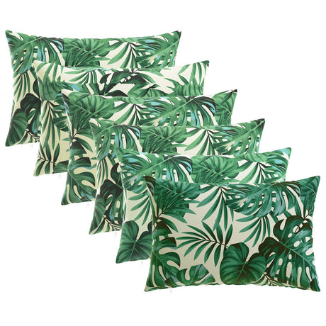 Vidaxl kussensloop 6 pcs heerlen bladpatroon 50 x 80 cm polyester