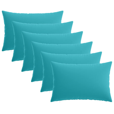 Vidaxl kussensloop 6 pcs heerlen turquoise 50 x 80 cm polyester